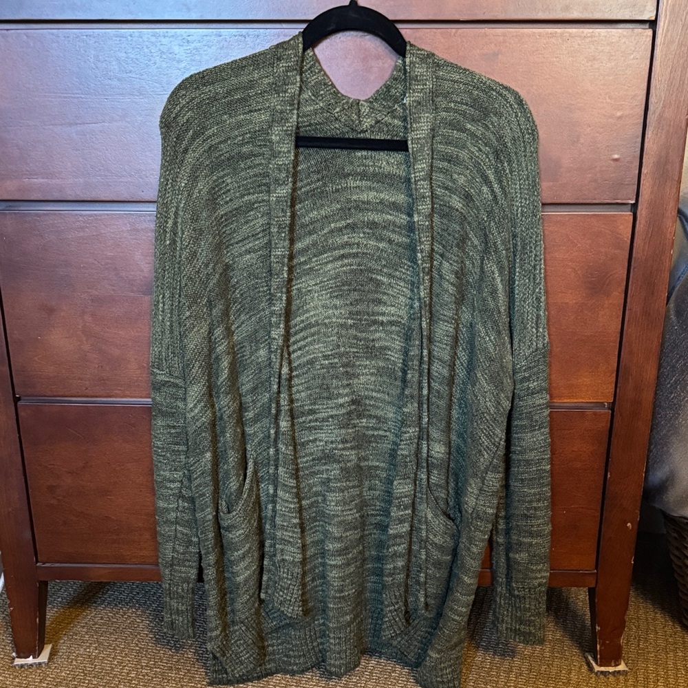 Anthropologie Green Knit Cardigan